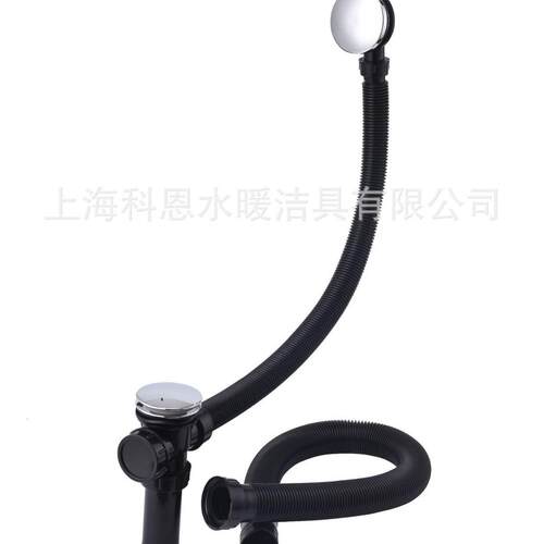浴缸下水器ABS加粗大流量排水管全铜按压弹跳脚踩下水头浴缸配件