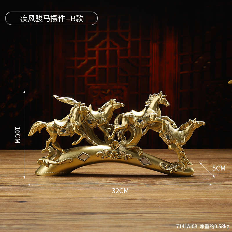 现代装饰摆件疾风桌面树脂摆设办公骏马橱窗老板酒柜样板房书架