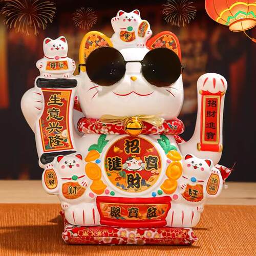 大号招财猫摆件开 业礼物前台自动招手家居客厅乔迁新居 2025新款