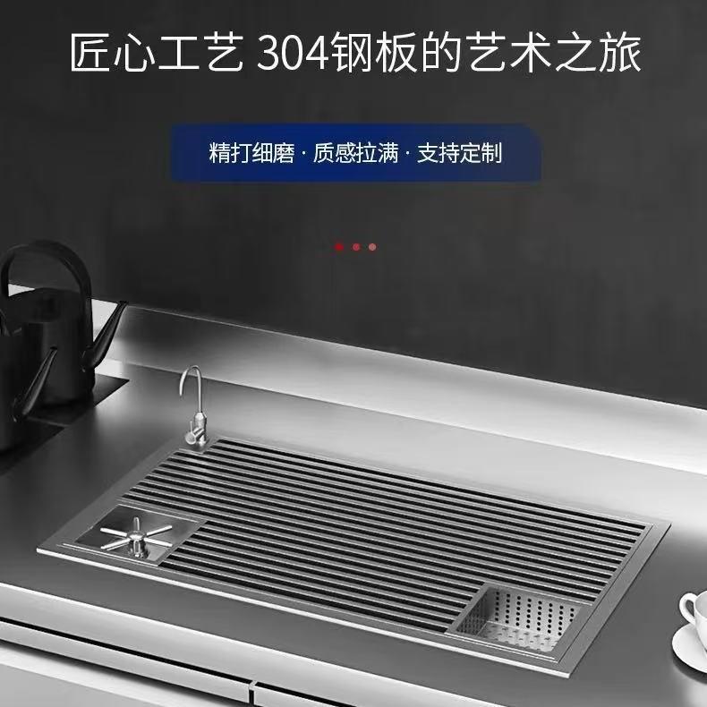 茶饮店操作台手冲水吧台茶盘冲泡台洗杯器手冲咖啡设备嵌入式商用