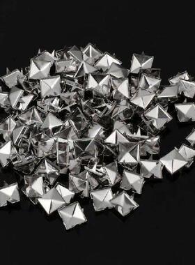 100pcs Square Metal Studs Spikes Nail Punk Shoes Belt