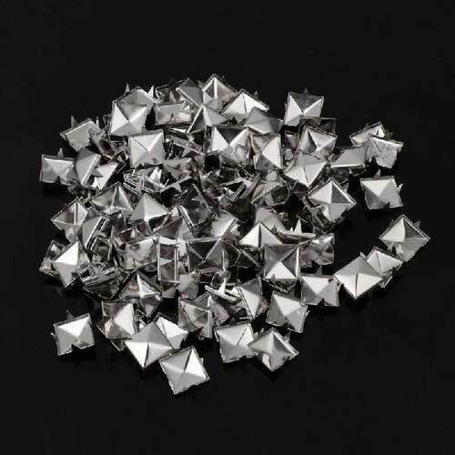100pcs Square Metal Studs Spikes Nail Punk Shoes Belt