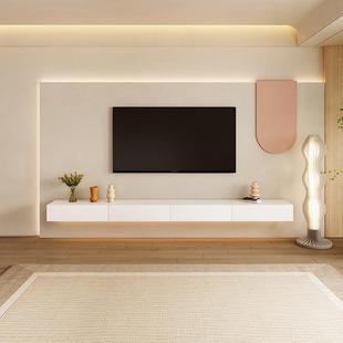 悬空电柜奶油风新视款 电视柜茶挂OWN几组 网小红户型高档悬浮壁式