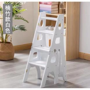 xyt美式 实木楼梯梯梯折叠家用多功能四子层登高椅梯椅F75S96JT子
