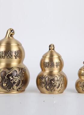 避火龙瓶厨房西北角化解黄碎石水晶正北东北大号纯铜葫芦摆件