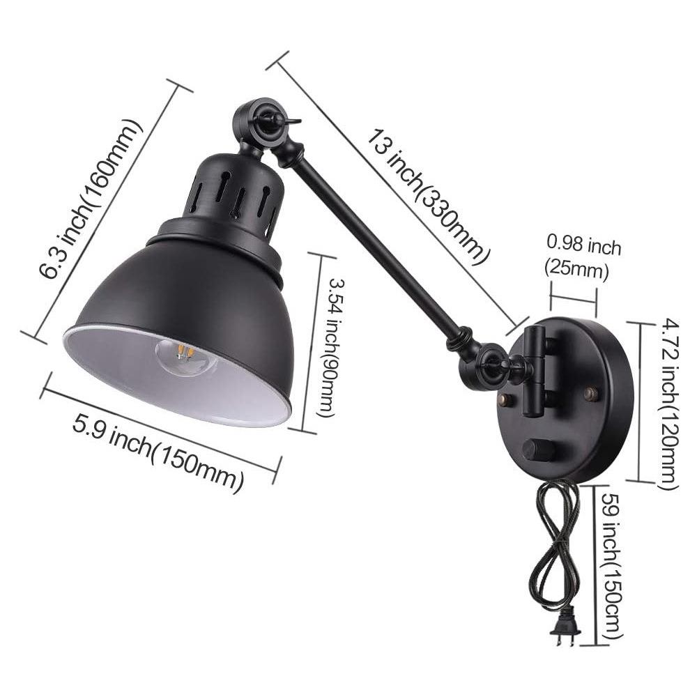 铁爆款创美式壁灯意艺前床头壁EHB灯镜带插头摇摆酒吧台餐厅壁灯