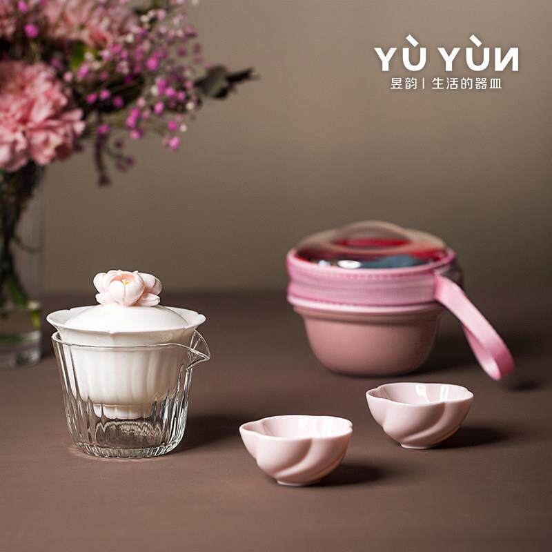 旅行功夫茶具快客杯一壶二杯可携式盖碗套装户外简约泡茶露营女