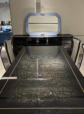 后现代轻奢餐组桌椅合长餐桌8人饭桌椅皮桌宾利餐BE293NTL木EY高