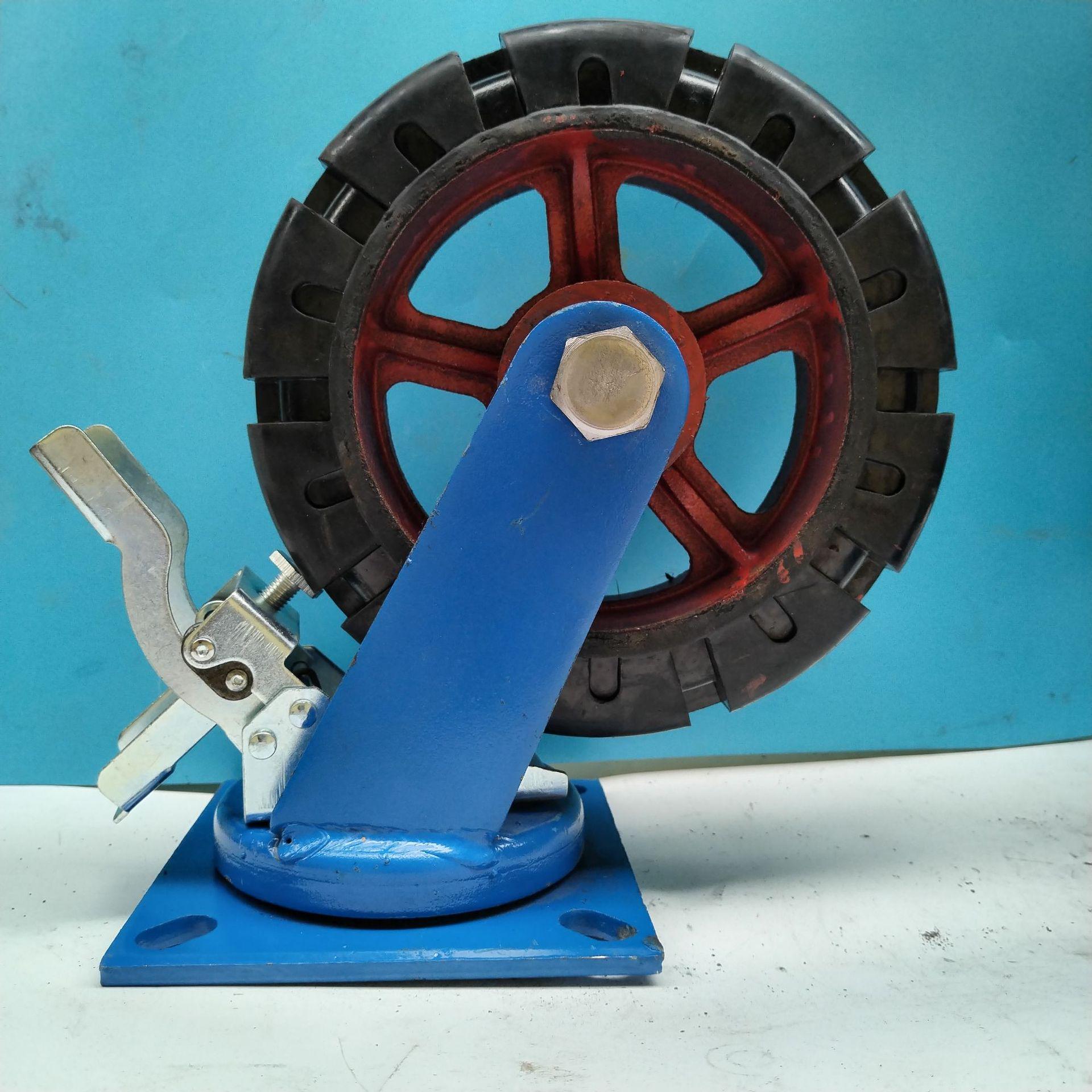 工业重型脚轮批量生产橡胶铁芯承重强结实不易磨万向橡胶轮