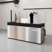 简约不锈钢收银柜台服装 店小型吧台店铺美容院接待台理髲店前台定