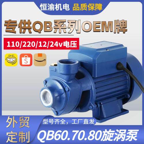 QB60/70/80/pkm60系列AC220/110/127v旋涡泵cp158清水旋涡增压泵