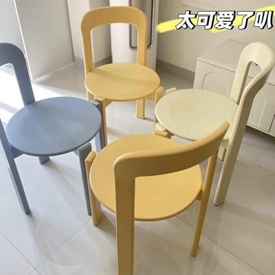 实木餐椅家用彩色椅子复古靠背椅书桌椅中古风REY椅蕾伊椅