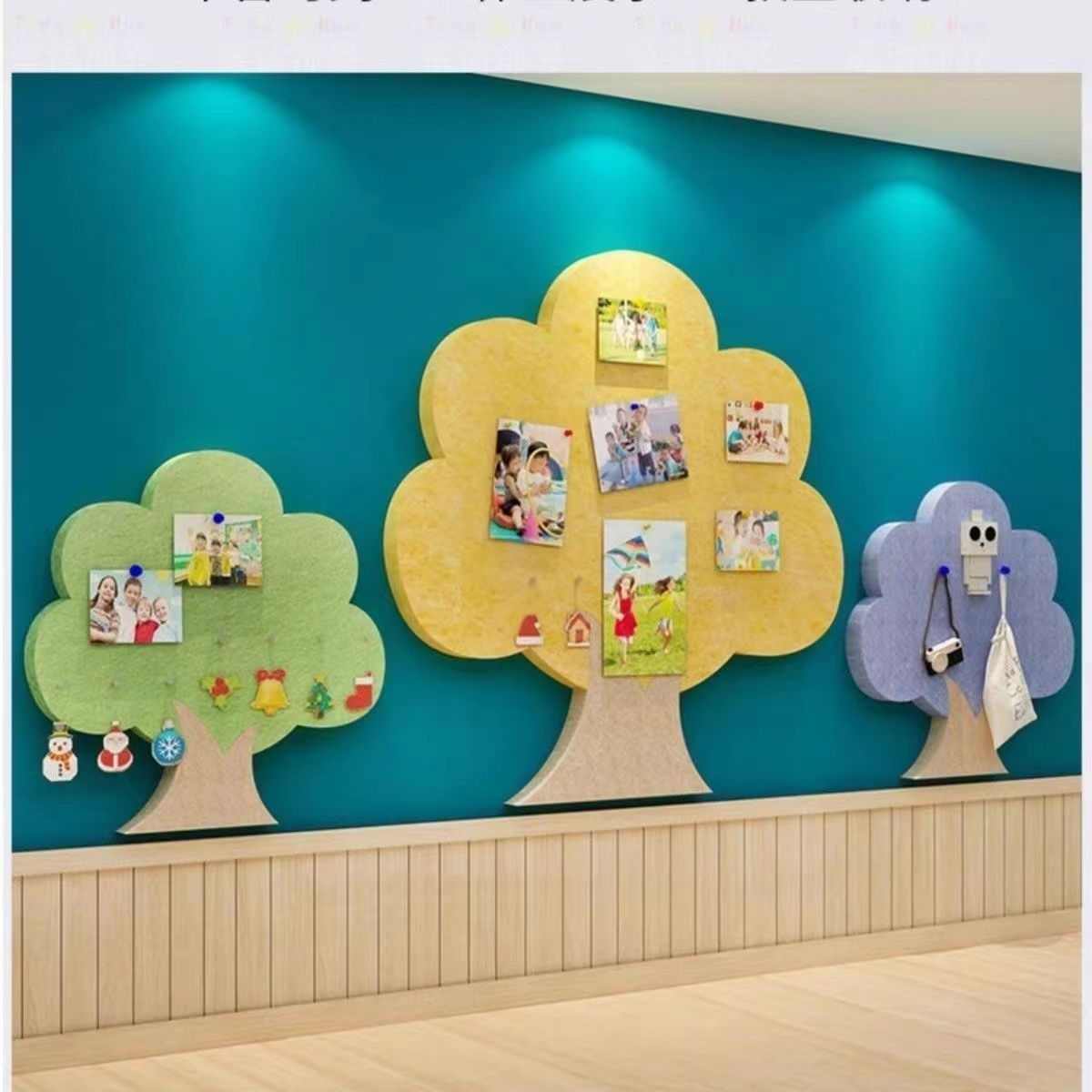 墙幼儿园墙照片公告栏作品定制彩色展示贴毛毡毛毡留言板板毛毡