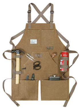 货源厚帆布开叉工具围裙加厚复古园林多用收纳工匠围裙