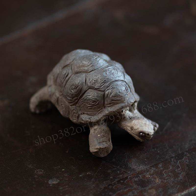 宜兴紫砂茶宠乌龟摆件手工富甲天下可养雕塑茶桌茶玩茶具配件批发