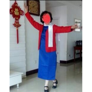 正品包江姐儿童服装舞台国话剧演出服三件套红梅赞民表服女款旗袍