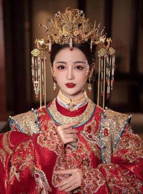 明制凤冠头饰新娘奢华2022新款汉服头冠中式皇后大婚结婚秀禾发饰