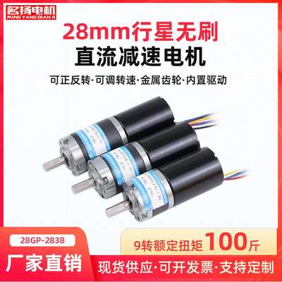 无刷直流减速电机12v24v行星齿轮28GP-2838PWM调速低速微型小马达