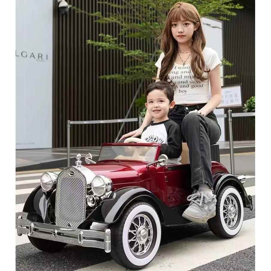 高档儿电动四轮亲子老爷车男童女宝站小孩遥控玩具车可坐大人立踏