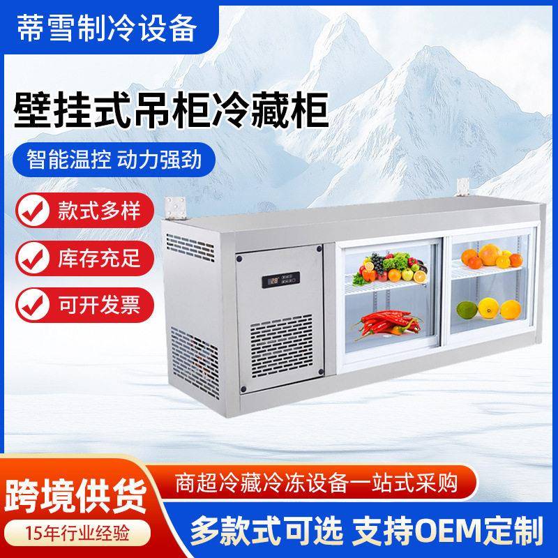 趟门壁挂式冷藏冷冻保鲜展示柜挂墙柜商用厨房吊柜推拉门台式冰箱