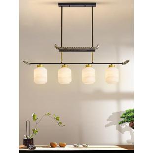 新中式 风吊灯餐厅茶室茶桌吧台长条山水禅意现代简约书房灯