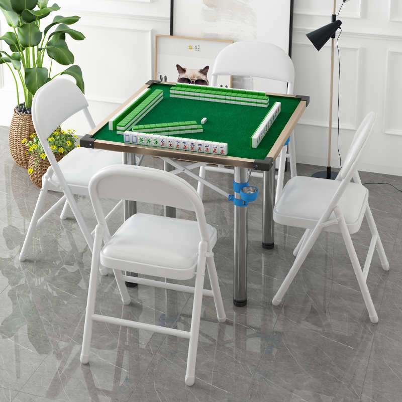 棋牌桌麻将桌户外便携式两用桌手动雀台家用吃饭桌折叠桌宿舍餐桌