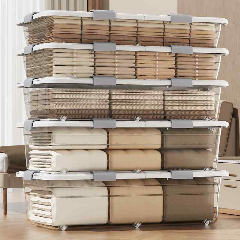 床底收纳箱扁平塑料衣物被子收纳盒整理箱收纳沙发透明床下收纳箱,收纳整理,晾晒绳,淘宝优惠券,粉丝福利购,淘宝优惠卷