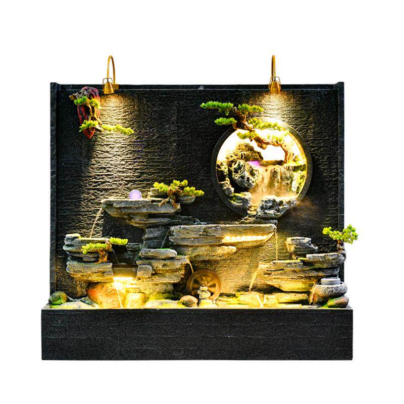 欧式水幕墙流水屏风喷泉酒店公司落地摆件水景观鱼池装饰花园庭院