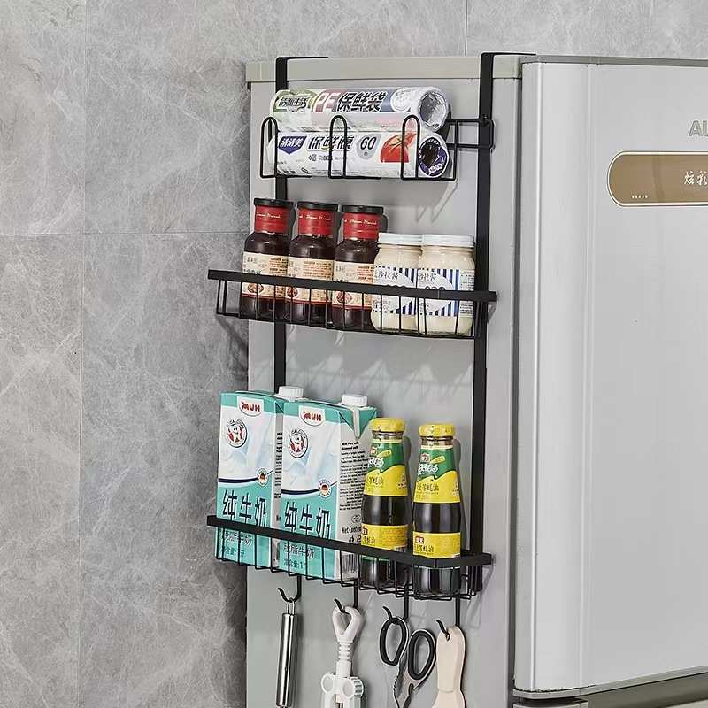 冰箱置物架侧面收纳挂架厨房用品家用大全多功能磁吸挂架子不锈钢