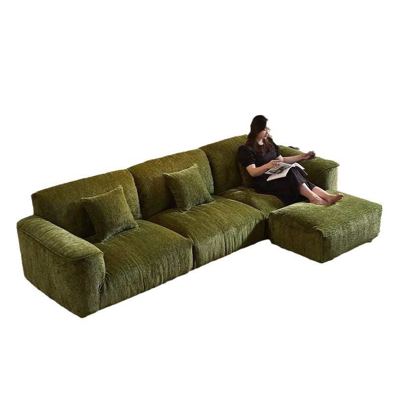 复古沙发小户型客厅意式极简雪尼尔花瓣沙发直排布艺沙发新款