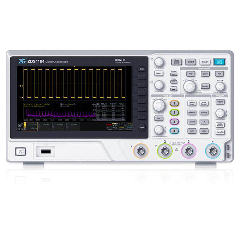 致远电子四通道周立功数字示波器100M带宽1G采样率 触摸屏ZDS1104