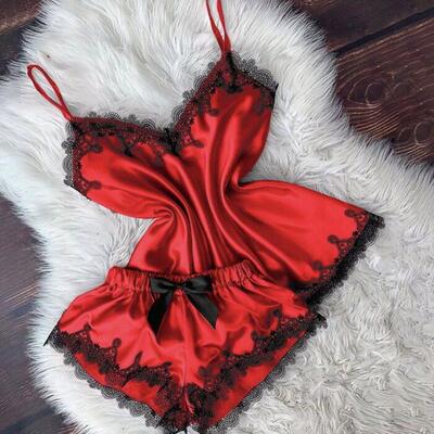 Lace camisole shorts set pajamas