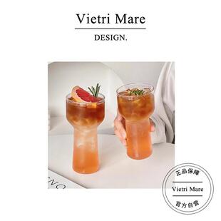Vietri Mare玻璃杯创意透明冷萃咖啡杯高颜值冷饮杯水杯子丨珍妮