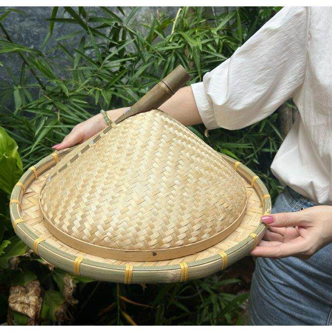 竹编锅盖特色菜罩子 甲鱼盖子网红饭厅桌盖子 砂锅竹盖草帽盖装饰
