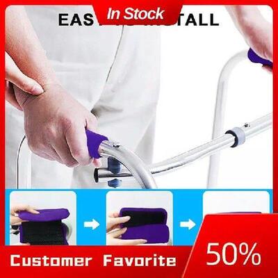 AT03 Top 2Pack Padded Hand Grip Covers For Walker, Purple