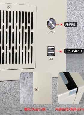 壁挂式机箱工业服务器用MATX主板FLEX电源位迷你数控视觉工业灰色