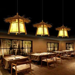 竹房子复863古吊怀旧餐厅走廊阳台凉亭编竹民宿茶室客栈店灯铺艺