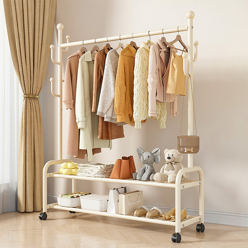 挂衣架落地卧室内阳台衣架可移动室内收纳单杆家用晾衣服杆衣帽架,收纳整理,多夹子晾衣架,淘宝优惠券,粉丝福利购,淘宝优惠卷