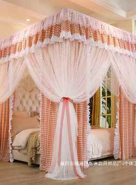 家光用主公风开门双层蚊帐床帘vbne6730床幔一体式遮防尘三加密帐
