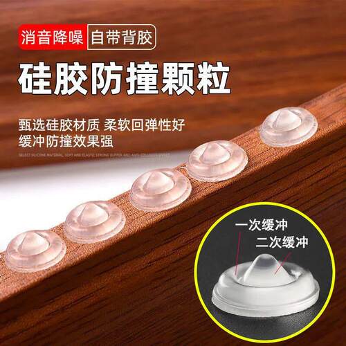 透明硅胶防撞颗粒衣橱柜门后防撞垫静音贴缓冲防护防磕碰防滑胶粒