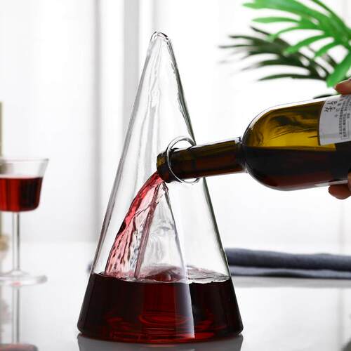 正品欧式金字塔葡萄酒快速酒醒酒工器玻璃壶 手分酒器 红瀑布酒醒