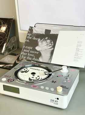 熊猫CD67覆古双向蓝牙一体cd机音响光碟专辑唱片机播放器送贴纸
