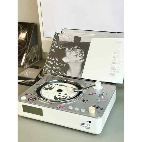 熊猫CD67覆古双向蓝牙一体cd机音响光碟专辑唱片机播放器送贴纸