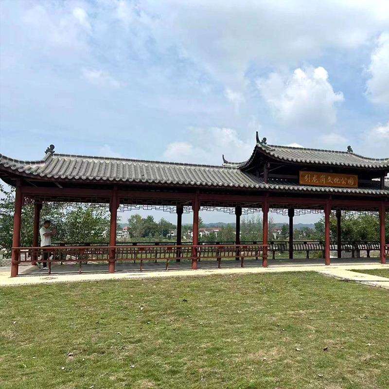 园林长廊瓦户外古院建文化长廊质景观中式花木园庭古建6小青长廊