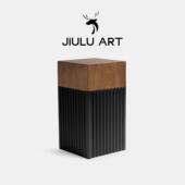 意式 极简客厅沙发方形木墩边几高级感实木小茶几艺术创意床头角几