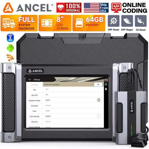 ANCEL HD8000柴油发动机诊断仪重型卡车机械检测工具 DPF再生仪器