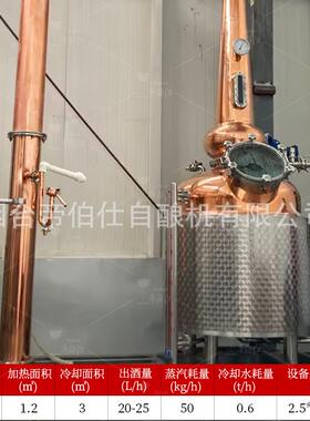 600L传统紫铜壶式威士忌蒸馏器蒸酒机大型酒厂酿酒设备可定