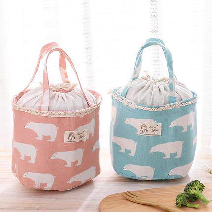 加厚铝箔保温袋便当袋帆布大号带饭的手提袋女拎防水饭盒袋保温包