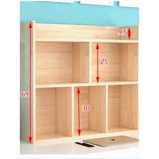 简易实木桌上书架学生儿童松木小书架收纳架多层柜桌面飘窗置物架