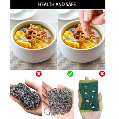 Cast Iron Skillet Cleaner Chainmail Chain Maille Scrubber